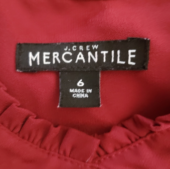 J. Crew Mercantile Long Sleeve High Neck Burgundy Dress - Picture 10 of 12